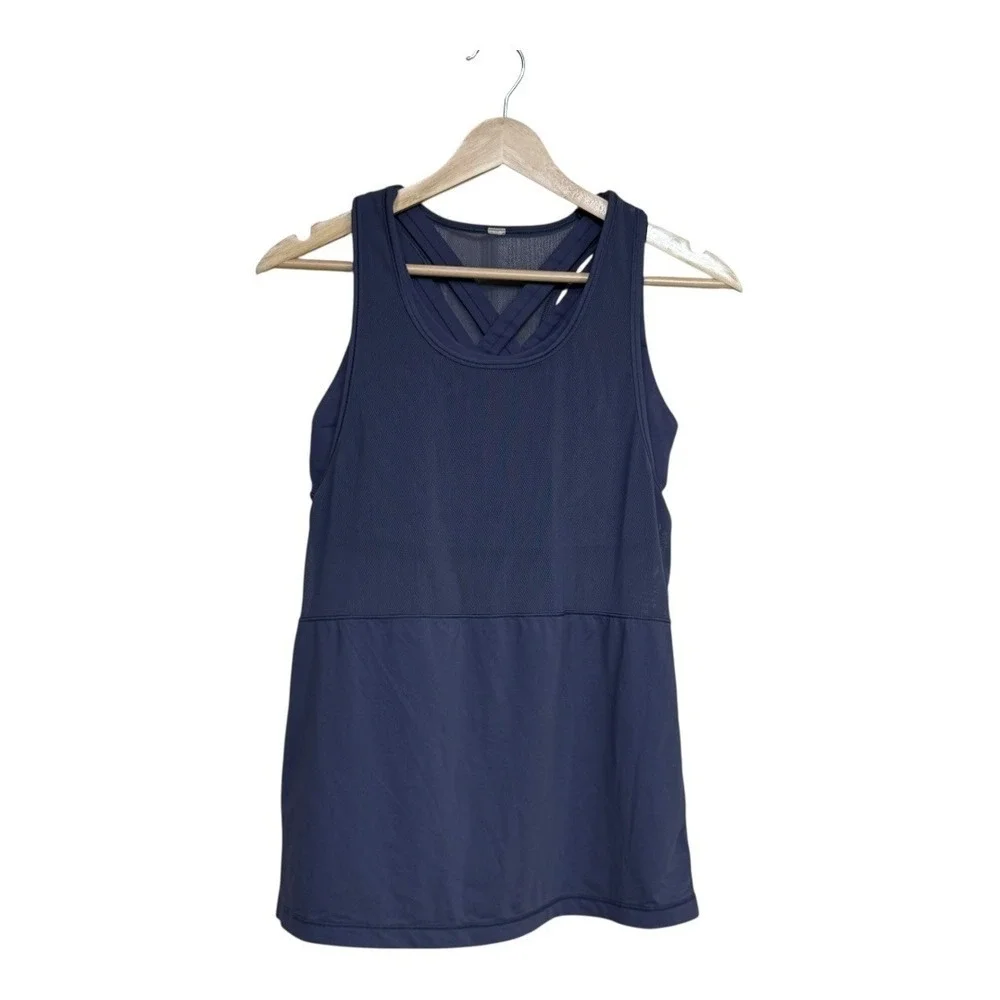 Lululemon Athletica fast as light 2 in 1 Size 8 Blue Racerback Tank Athletic